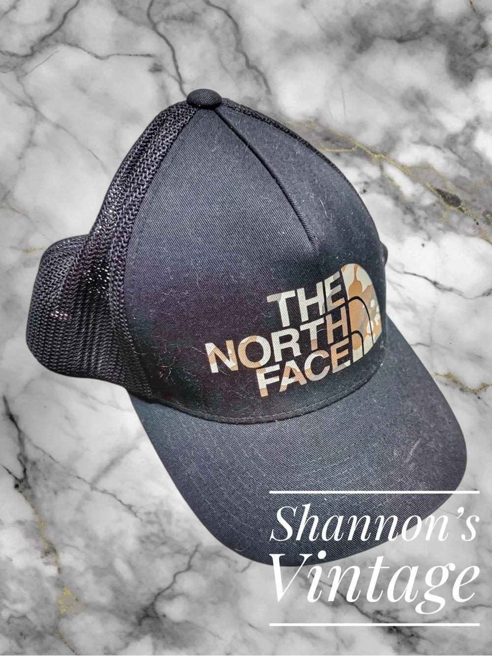The North Face Camo Logo Snap Back Trucker hat